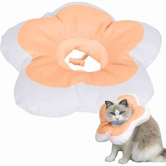 Мягкий воротник-подушка для кошек DT1018 послеоперационный защитный от вылизывания L Peach Київ