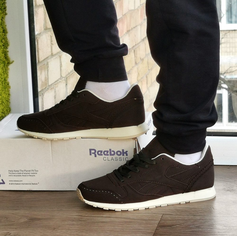 Мужские Кроссовки Reebok Classic Коричневые Рибок Нубук (размеры: 41,42,43,44,45) Днепр - изображение 9