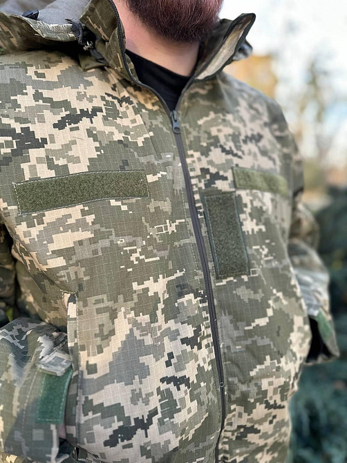 Зимний мужской бушлат (флис + синтепон) с водонепроницаемой пропиткой (Пиксель) XL Винница - изображение 3