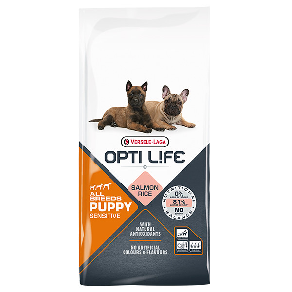 Opti Life Puppy Sensitive ОПТІ ЛАЙФ ЛОСОСЬ ДЛЯ ЦУЦЕНЯТ сухий суперпреміум корм для цуценят всіх порід Київ - фото 1