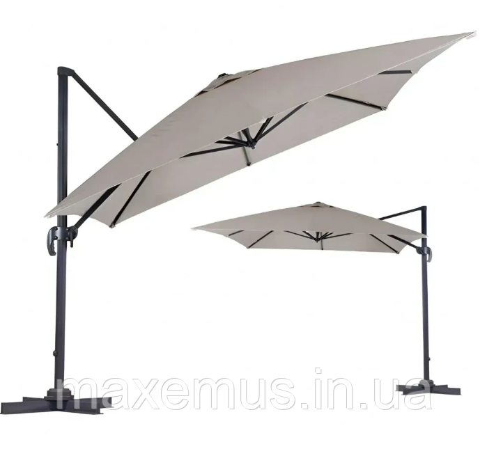 Зонт садовый подвесной Bonro B-019 3х3 м Бежевый с наклоном и поворотом 360° Мостиска - изображение 11