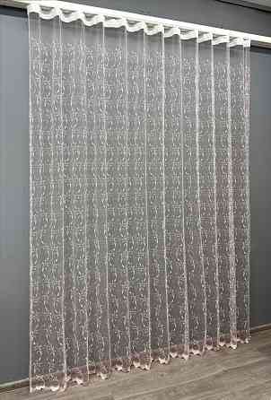 Тюль VR-Textil 1646т Фатин с вышивкой Белый с пудровым 300х270 см (42-0928) Киев