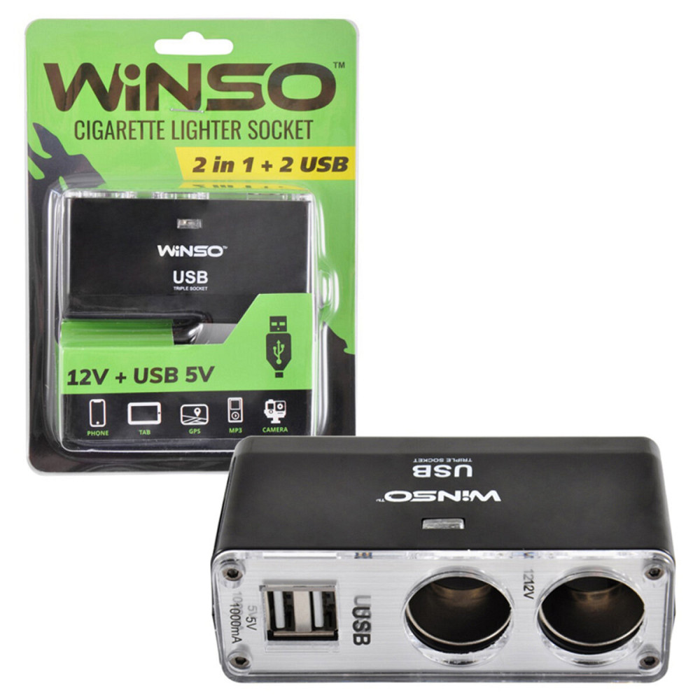 Разветвитель прикуривателя Winso 2в1 Київ - фото 1