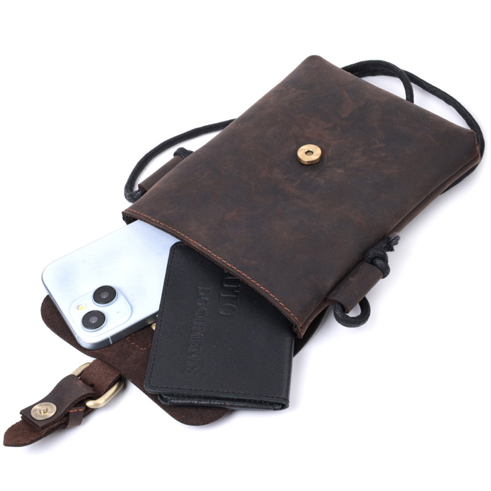 Винтажная сумка через плечо из натуральной кожи Vintage sale_15084 Коричневый Киев - изображение 8