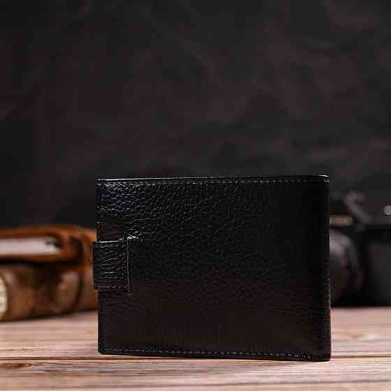 Компактное портмоне для мужчин в комбинации двух цветов из натуральной кожи CANPELLINI 21749 Черное Киев