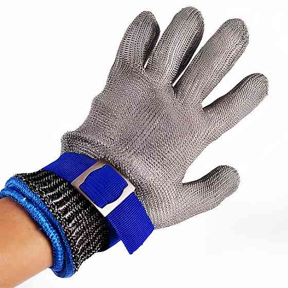 Кільчужна рукавичка RESTEQ М з нержавіючої сталі, рукавички від порізів, захисні порізостійкі Київ