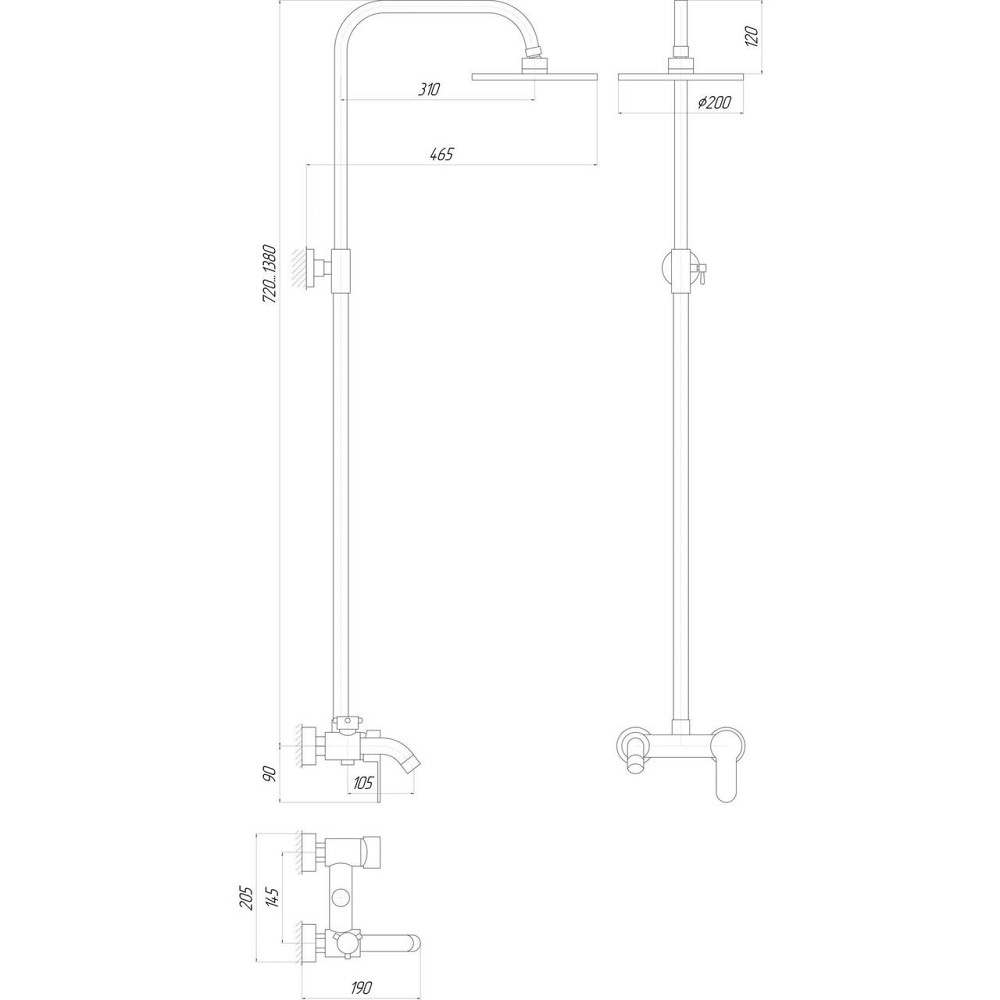 Душова система Globus Lux LAZER GLLR-0001 (000010149) Київ - фото 5