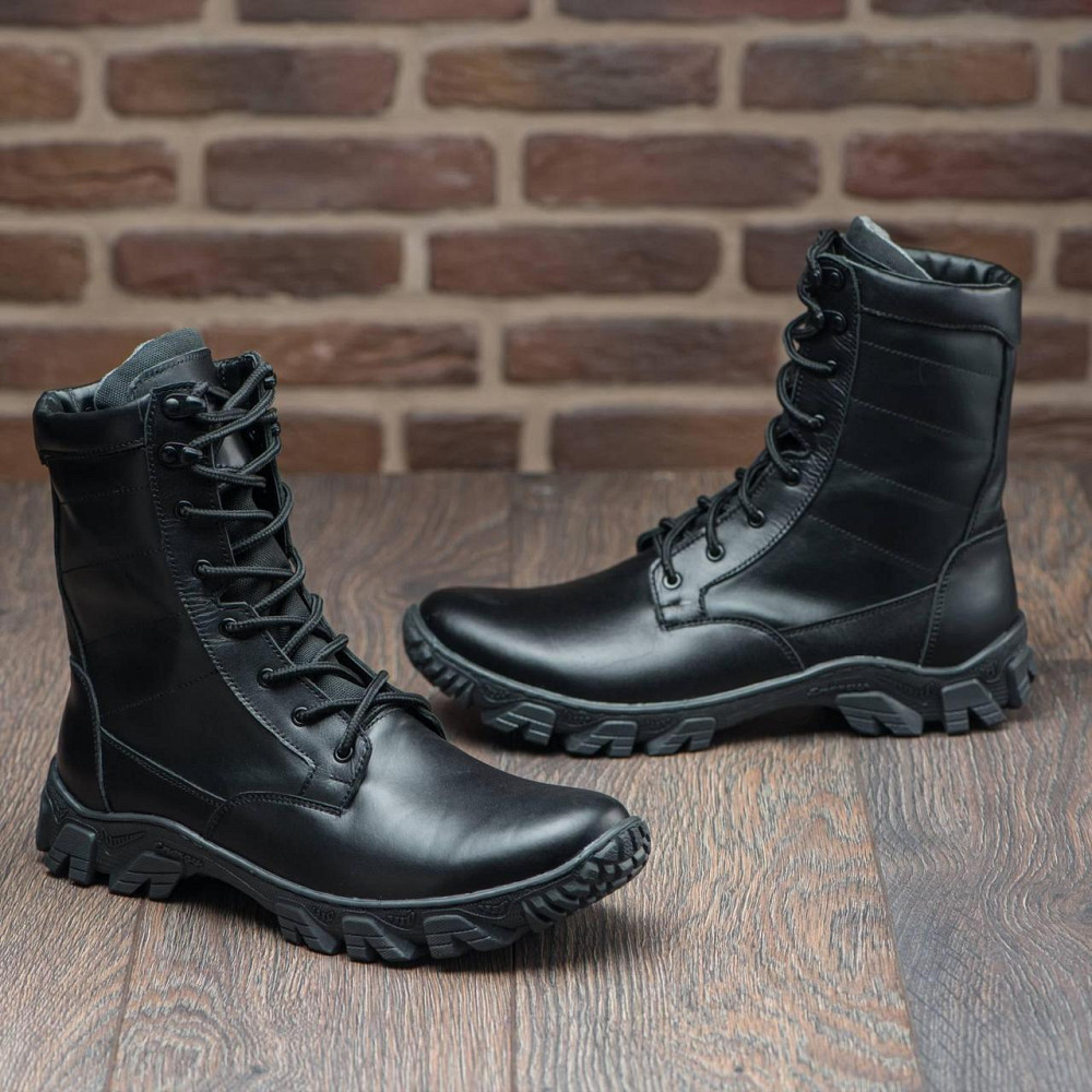 Тактические берцы черного цвета, кожаные, прошитые. 43 (28,5) Харьков - изображение 8