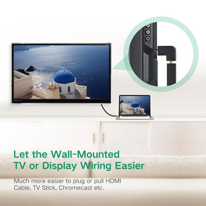 Перехідник HDMI Ugreen HD112 кутовий (Вниз, 90 градусів) Николаев - изображение 3
