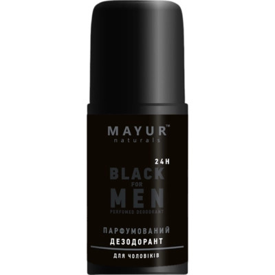 Дезодорант Mayur Black For Men Парфюмированный для мужчин 50 мл (4820230954982) Винница - изображение 1