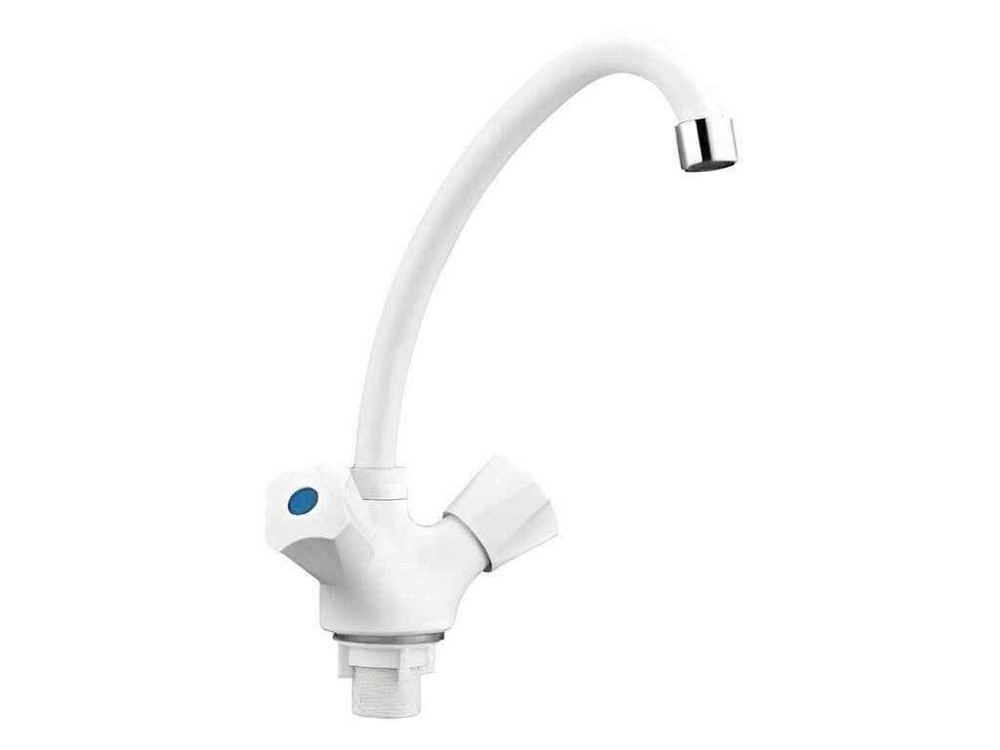 Змішувач на мийку білий OMEGA-271 WHITE ТМ PLAMIX Київ - фото 1