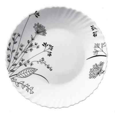 Тарілка Vittora "Чорно-біле Суцвіття" Wave Dinner 22 см (V-220BW) Вінниця