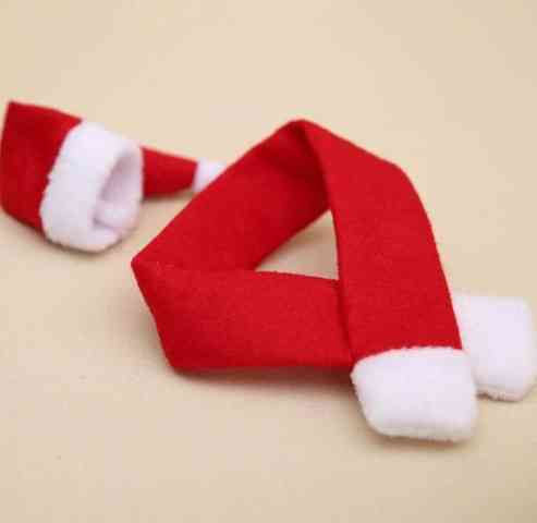 Новогодняя одежда на бутылку Шапка и шарф красно-белый Киев