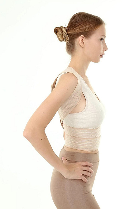 Корректор осанки для грудного отдела позвоночника, Бандаж для спины с ребрами жесткости, Размер M Каменец-Подольский - изображение 2