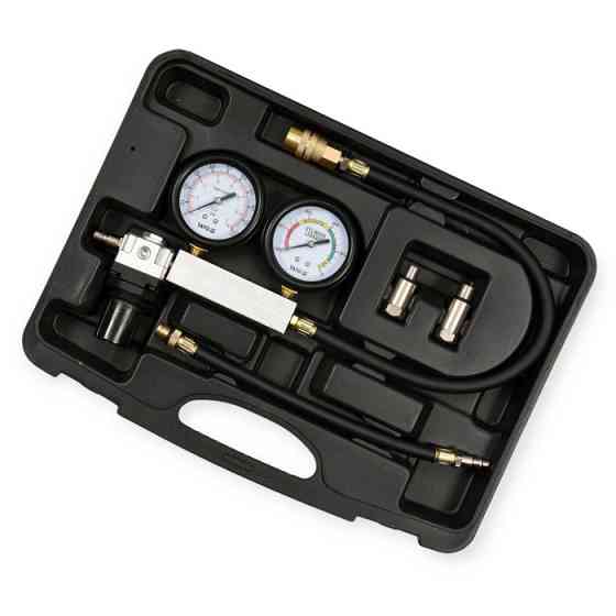 Тестер герметичності циліндрів 2 манометри, 7 бар, індикатор витоку, перехідники Yato Мукачево
