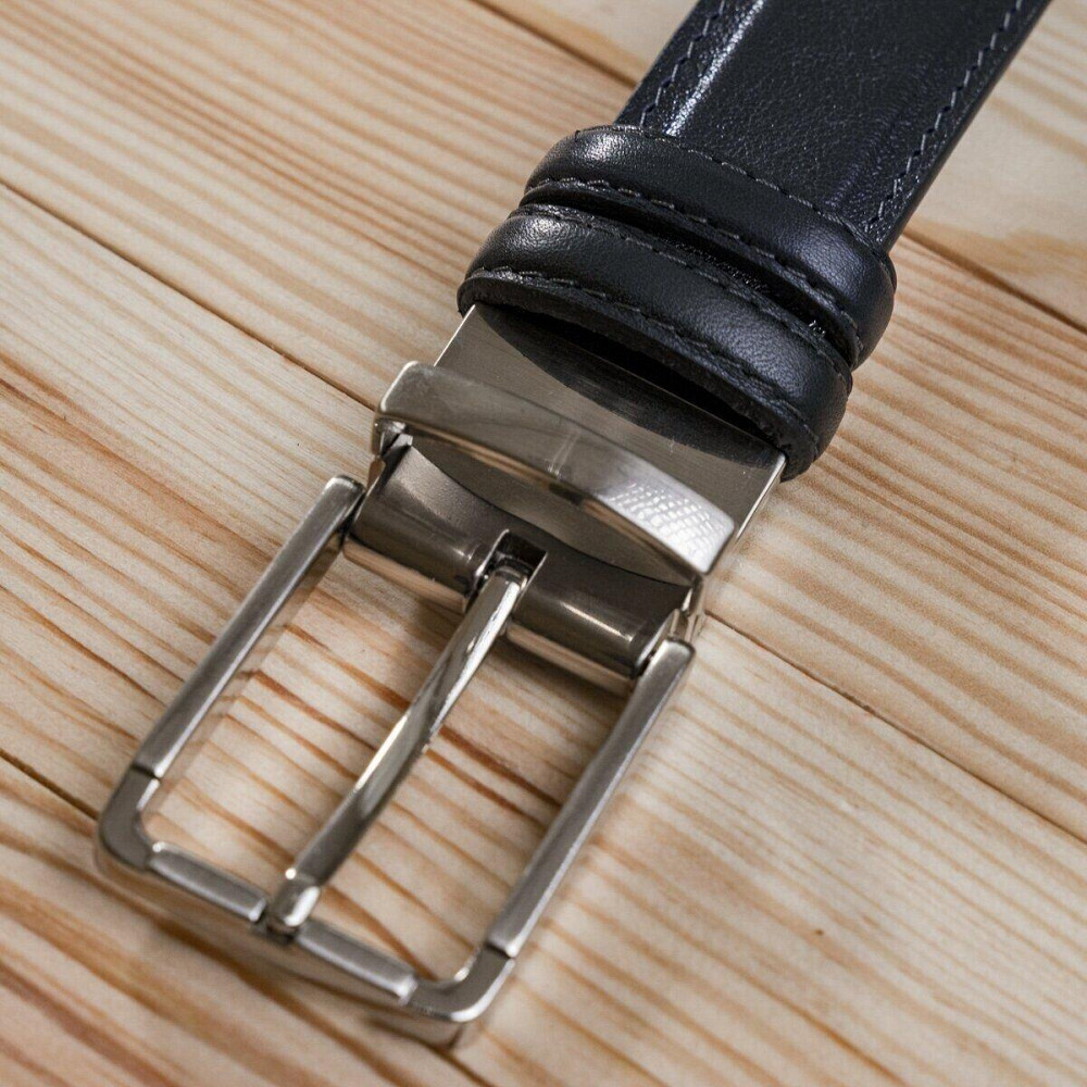 Ремінь брючний двосторонній чоловічий Grande Pelle 11156 Синій і Чорний Київ - фото 10