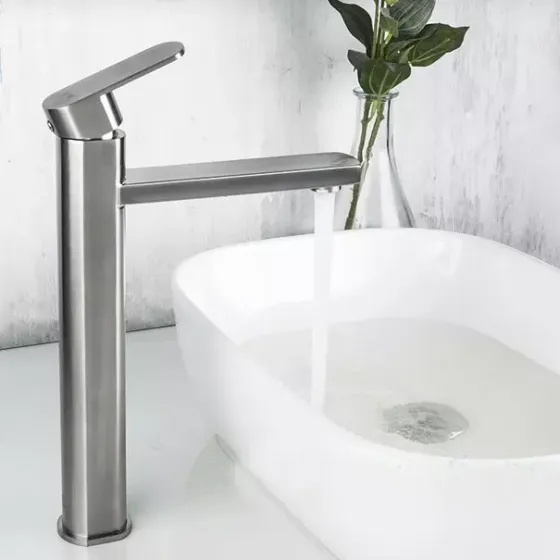 Смеситель для умывальника Frap F10805-2 высокий, сатин Киев