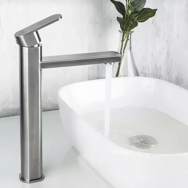 Смеситель для умывальника Frap F10805-2 высокий, сатин Киев - изображение 2