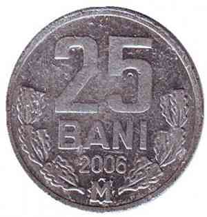 Монета 25 бани. 2004 год, Молдавия. (АА) Полтава
