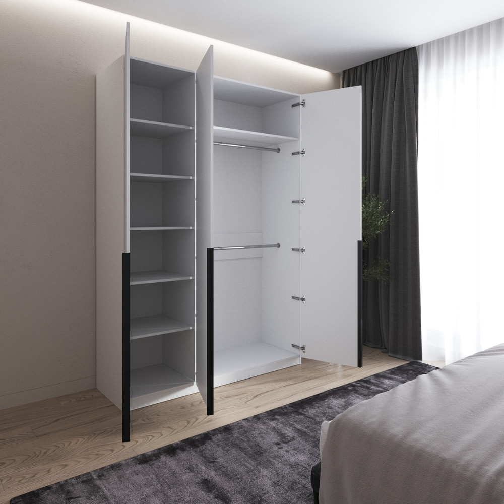 Шкаф для одежды VAYS M-32 Антрацит, 2 штанги и полки, ЛДСП, 150×50×220 см - для спальни, гостиной, прихожей Львов - изображение 2