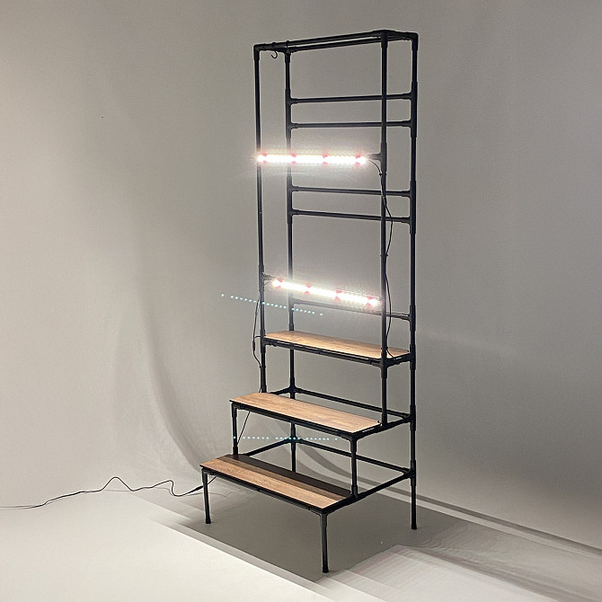 Багатоярусна підставка для квітів Barva Metalight з підсвічуванням LED фітолампами повного спектру м Бориспіль - фото 5