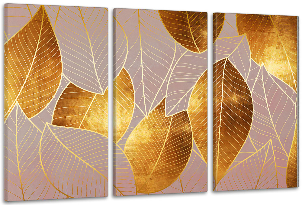 Модульна картина у вітальню/ спальню     Золоте листя      ART-041_3A Київ - фото 1