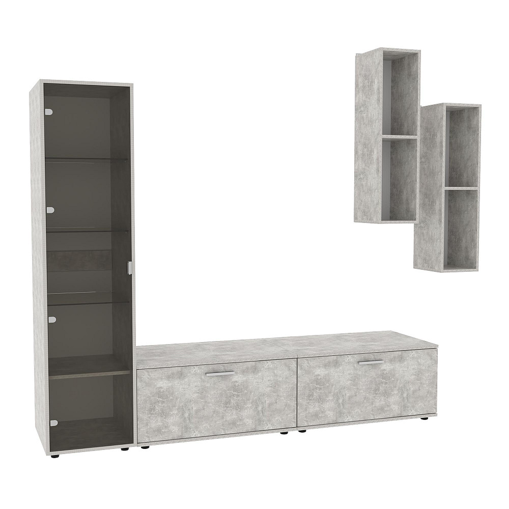 Стенка в гостиную Hugo-2, Бетон, 2060х520х1700 Львов - изображение 1