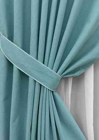 Премиум шторная ткань blackout 100%, двусторонняя, коллекция «ASHEN NIGHT» цвет лазурный 1846ш Киев