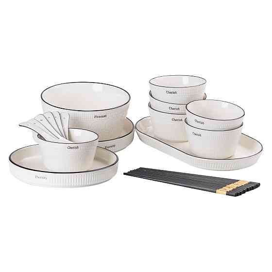 Порцелянаовий білий столовий сервіз із 22 предметів на 6 осіб HP-15-1 Київ