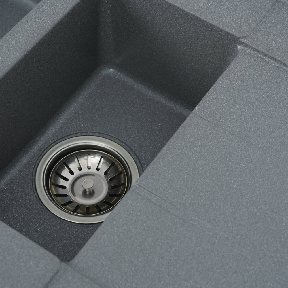 VALESO Гранітна мийка для кухні VALESO TOSKANA 7850W матова Сірий мусон Київ - фото 6
