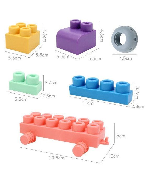 Мягкий силиконовый конструктор для детей Soft rubber building blocks 80 шт Киев - изображение 3