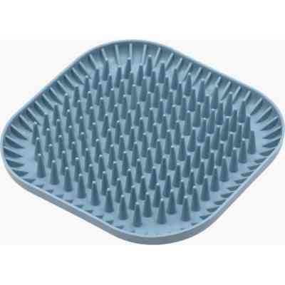 Универсальная посуда для животных Fiboo Fiboowl Spiky коврик для слизывания лакомства и еды, 19х19 см синий (FIB0237) Винница