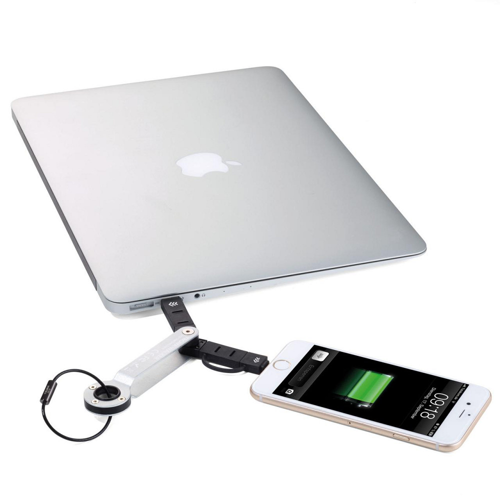 Брелок-адаптер Troika Walker USB MicroUSB метал Чорний Вінниця - фото 2