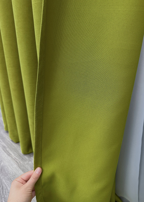 Комплект готових штор VR-Textil Мікровелюр Petek № 1500ш Салатовий 100х290 см 2 шт (31-761) Київ - фото 15