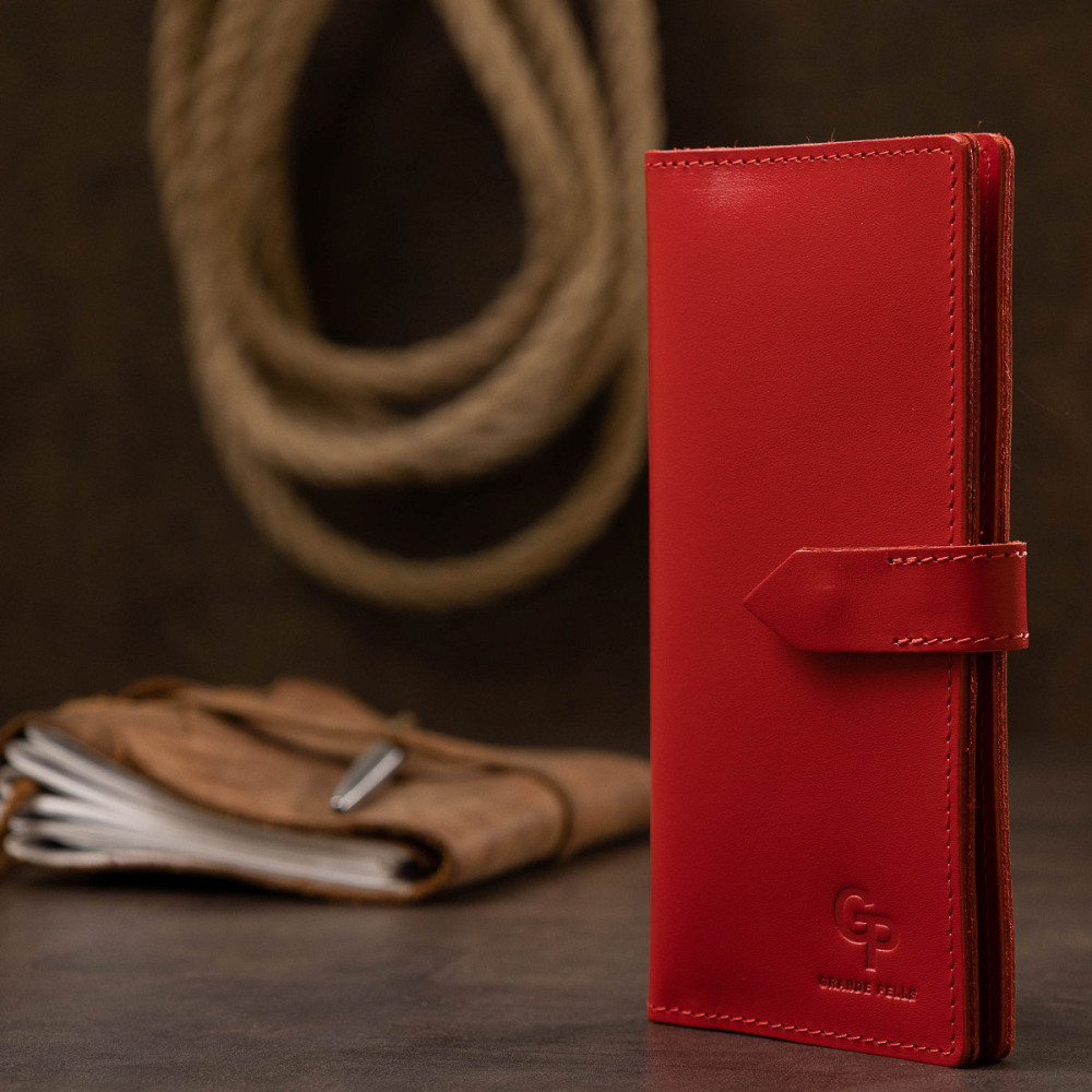 Шкіряне жіноче портмоне Червоний (GRANDE PELLE) Київ - фото 2