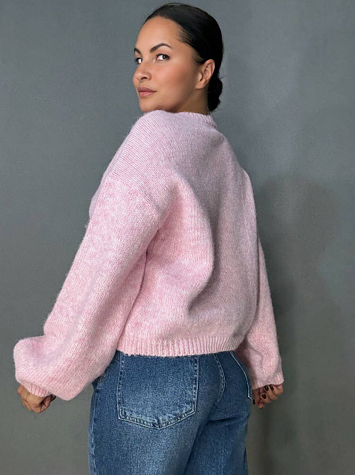 Свитер женский Fancy Matinee 6119 оверсайз меланж, розовый, one size Киев - изображение 13
