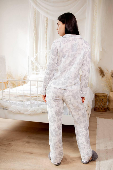 Женский комплект из натуральной ткани Диор серый, Молочный, XL-2XL Харьков - изображение 5