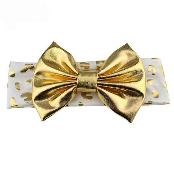 Повязка с бантом для малышки one size леопардовый Киев