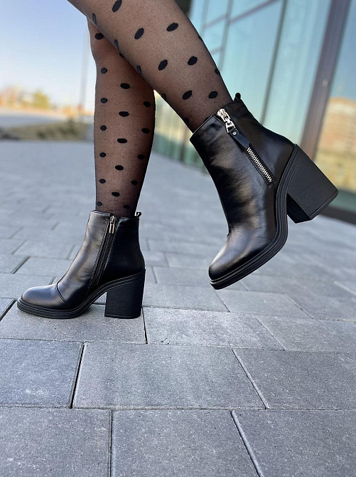 Lexi Черевики жіночі Lexi чорні натуральна шкіра каблук 9см (2718) Коломия - фото 3