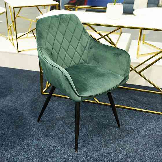 Стілець LINEA VELVET чорний каркас/зелений BL.78 Київ