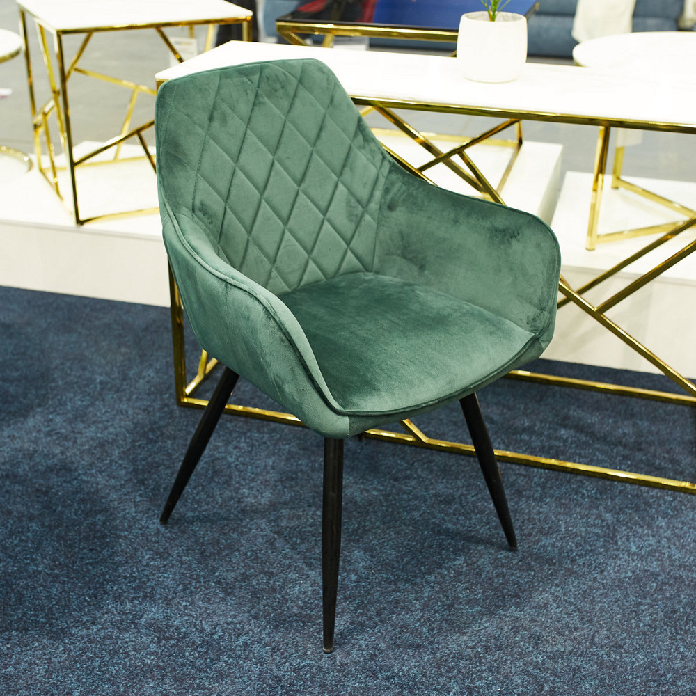 Стілець LINEA VELVET чорний каркас/зелений BL.78 Київ - фото 4