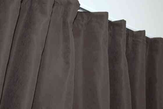 Кухонные шторы VR-Textil № 073к с ламбрекеном и подхватами розово-золотистый с какао 280х170 см (52-0366) Киев