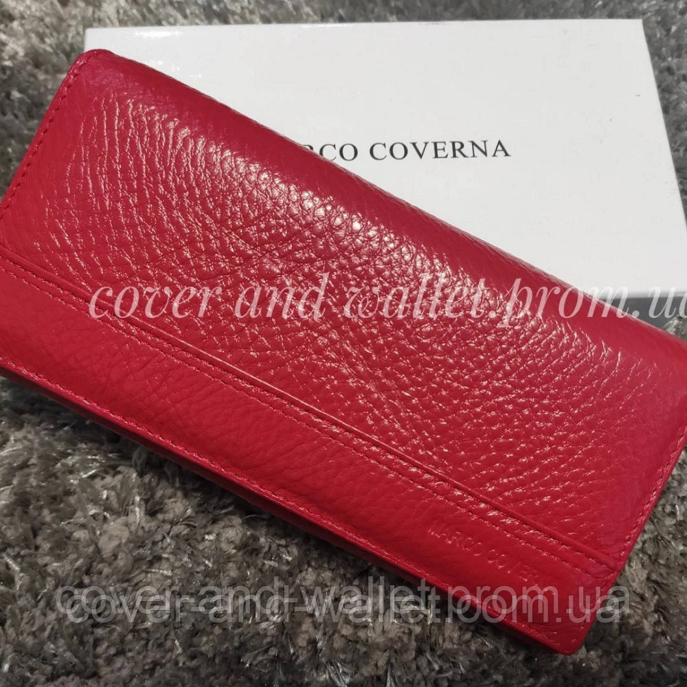 Класичний шкіряний жіночий гаманець червоного кольору Marco Coverna N3 Київ - фото 6