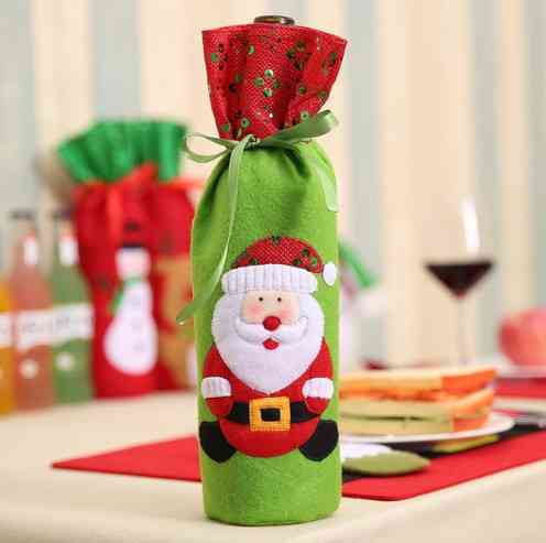 Чехол на бутылку новогодний с пайетками Дед Мороз 32 на 13 см разноцветный Киев