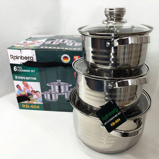 Каструлі з прозорими кришками, Хороші каструлі, з кришками Набір каструль зі сталі LK-35 Львів - фото 3