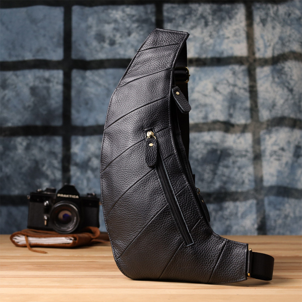 Сумка через плечо из натуральной кожи Vintage 22958 Черный Киев - изображение 10