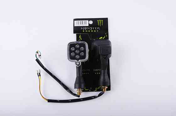Повороти світлодіодні (пара) квадратні (чорні, прозорі, 7 діодів) MONSTER ENERGY Київ