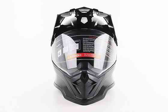 Шолом кросовий/ендуро/АТV зі склом BLD-819-7 L (59-60см), ЧОРНИЙ глянець Киев