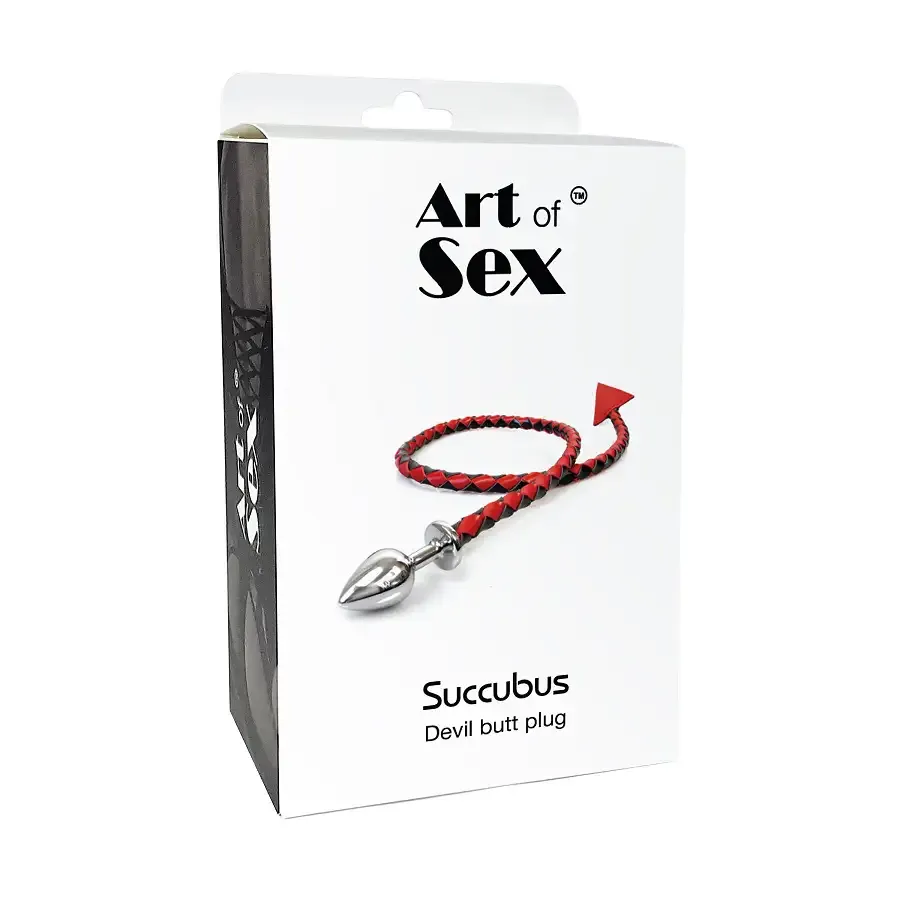 Металева анальна пробка L з диявольським хвостом Art of Sex - Succubus, екошкіра, чорний Львів - фото 5