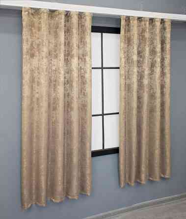 Комплект коротких штор VR-Textil Жакард Sultan YL № 1699ш Темно-бежевий 130х170 см 2 шт (35-0322) Київ